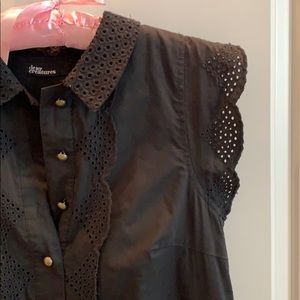 Adorable black shirt dress with lace detail